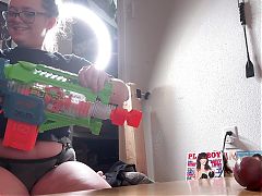 Smashing Balls with Feet, Pounding with Hands, Nerf Hits and Cumshots Fired